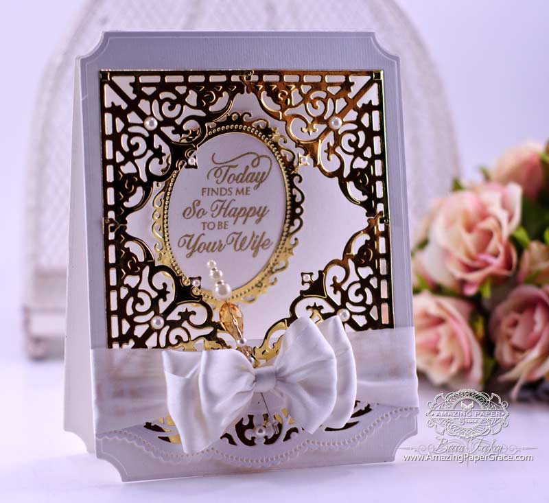 Handmade card Spellbinders Special occasion Wedding Bridal Bride and Groom Wedding card Wedding gift Happy wedding day