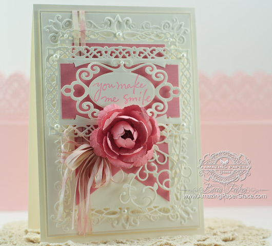 Card making Ideas by Becca Feeken using Spellbinders Create A Rose and Romantic Rectangles Two