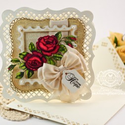 Card Making Ideas by Becca Feeken using Spellbinders Bracket Border One and JustRite Rose Bouquet with envelope