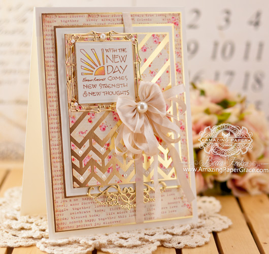 Card Making Ideas by Becca Feeken using Spellbinders Diagonal Chevron and Labels 42 Decorative Accents