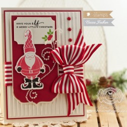 Christmas Card Making ideas by Becca Feeken using Waltzingmouse Jolly Old Elf , Pretty Panels 1 and Pretty Panels 2 - www.amazingpapergrace.com