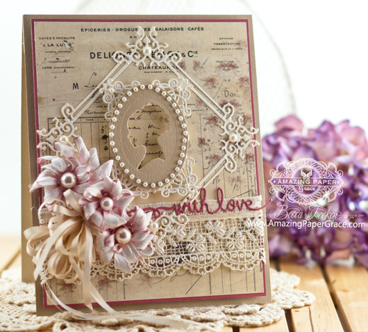 Mothers Day Card Making Ideas by Becca Feeken using Spellbinders Blooming Collection - see www.amazingpapergrace.com for full supply list