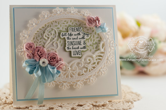Card Making Ideas by Becca Feeken using JustRite Choose Joy and Spellbinders Oval Floral, Heirloom Oval and Bitty Blossoms - www.amazingpapergrace.com