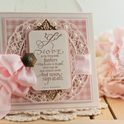 Cardmaking Ideas by Becca Feeken using Quietfire Design Hope is the Thing and Spellbinders Oval Regalia - www.amazingpapergrace.com