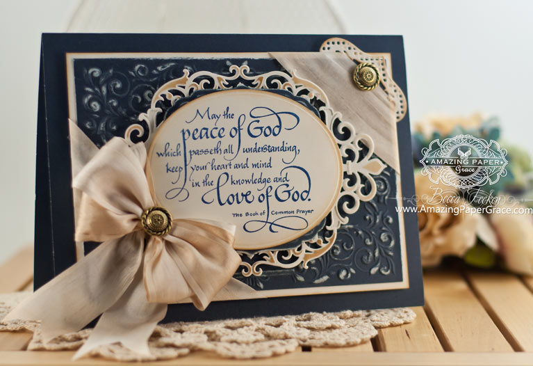 Card Making Ideas by Becca Feeken using Spellbinders Shady Allure and Serendipity Stamps - The Peace of God