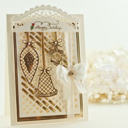 Christmas Card Making Ideas by Becca Feeken using Spellbinders Lattice Ornaments and Quietfire Design - Tiny Christmas Wishes - www.amazingpapergrace.com