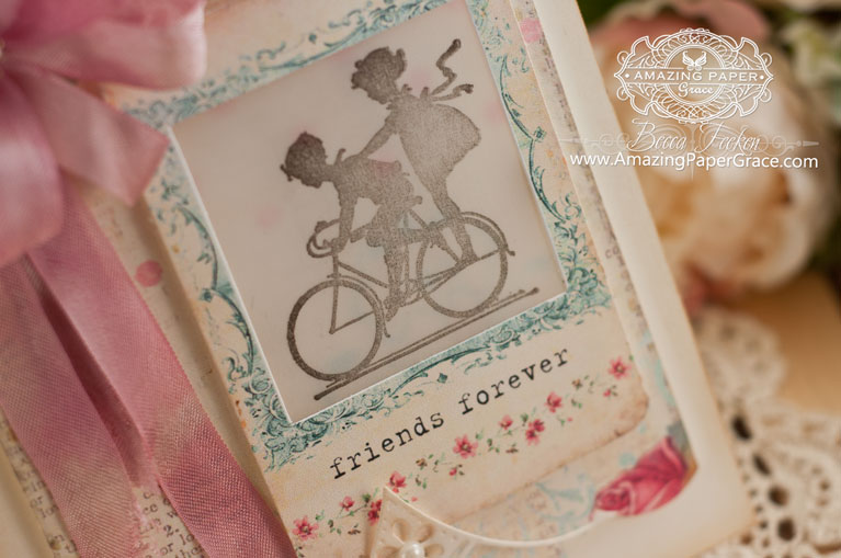 Friendship card making ideas by Becca Feeken using Spellbinders Imperial Square and Spellbinders Victorian Bow Corner - www.amazingpapergrace.com