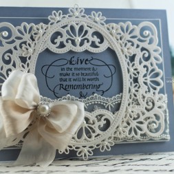 Card Making Ideas by Becca Feeken using Quietfire Design - Live in the Moment and Spellbinders Heirloom Rectangle, Spellbinders Oval Floral - www.amazingpapergrace.com