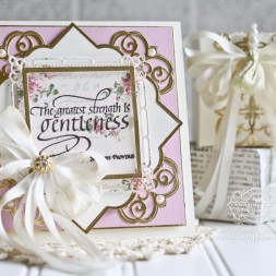 Card Making Ideas by Becca Feeken using Quietfire Design - The Greatest Strength is Gentleness, Spellbinders Contour Steel Rule Die - Giving Makes You Happy, Spellbinders Mary Strip Border, Spellbinders Labels Forty Nine, Spellbinders Marvelous Squares, Spellbinders Classic Squares LG, Spellbinders Classic Squares SM - www.amazingpapergrace.com