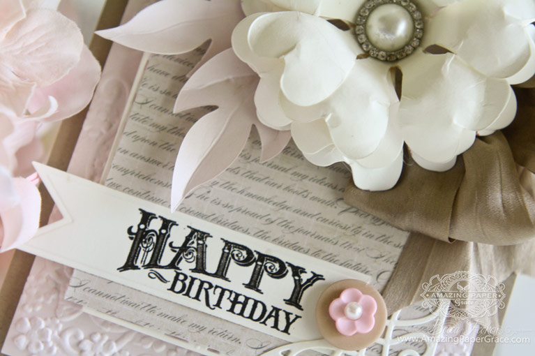 Birthday Card Making Ideas by Becca Feeken using Penny Black - Sentimental Stamp Set and Diecutting with Spellbinders Petal Pusher, Spellbinders Labels 34 Medallion Embossing Folder and Spellbinders A2 Tranquil Moments - www.amazingpapergrace.com