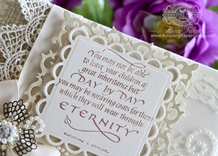 Card Making Ideas by Becca Feeken using Quietfire Design - You May Not Be Able to Leave Your Children,  Spellbinders Fleur de Lis Squares, Spellbinders Lacey Squares - www.amazingpapergrace.com