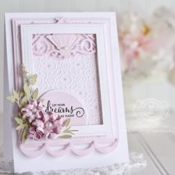 Card making ideas by Becca Feeken using Spellbinders Overlapping Circles. Spellbinders Pierced Rectangles, Spellbinders Deco Duality, Spellbinders Standard Circles Small, Spellbinders Stack and Fan Flowers, Spellbinders Floral Berry Accents - fully supply list at www.amazingpapergrace.com