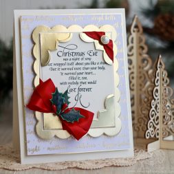 Merry Christmas Card Making Ideas by Becca Feeken using Amazing Paper Grace Emmeline Treillage Die and Graceful Corners Die - see full supply list at www.amazingpapergrace.com/?p=32995