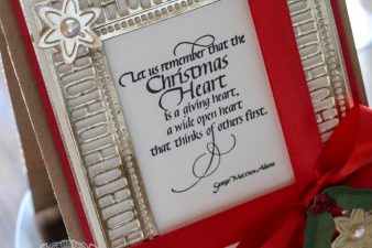 Christmas Card Making Ideas by Becca Feeken using Spellbinders Charming Holiday Words - see full supply list and giveaway info at www.amazingpapergrace.com/?p=34242