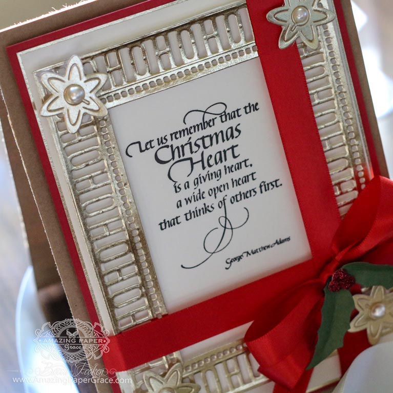 Christmas Card Making Ideas by Becca Feeken using Spellbinders Charming Holiday Words  - see full supply list and giveaway info at www.amazingpapergrace.com/?p=34242