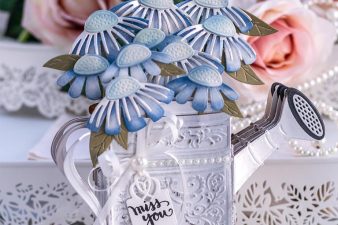 Amazing Paper Grace April 2022 Die of the Month - Pop Up 3D Vignette Watering Can Bouquet - detailed information at www.amazingpapergrace.com/?p=37915
