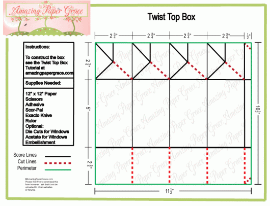 Twist Top Box Template