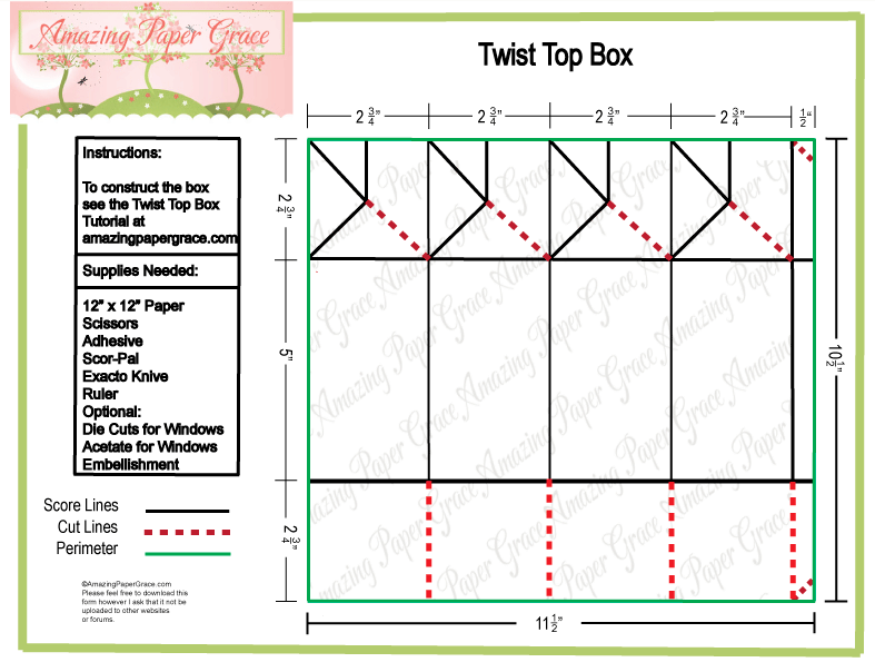 Twist Top Box Template