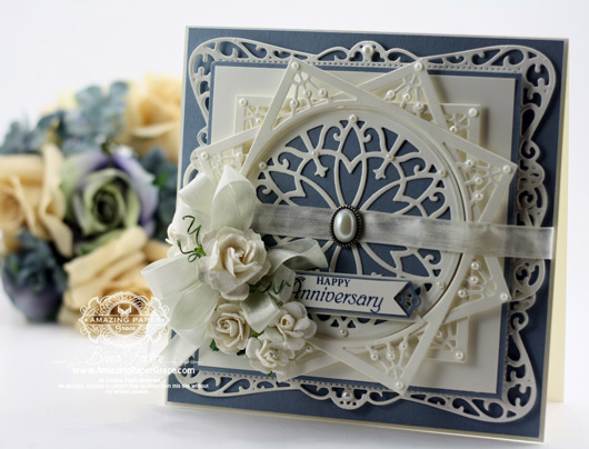 JustRite Lacey Tiers die, Spellbinders Timeless Rectangles, JustRite Large Elegant Sentiments