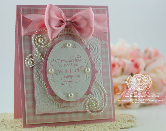 Quietfire Design - You Never Know How Strong You Are - Designed by Becca Feeken Spellbinders Cabbage Roses, Spellbinders Bird Cage Two, Spellbinders Classic Ovals LG, Spellbinders Labels Thirty Two, Spellbinders Gold Ovals One (closeup)