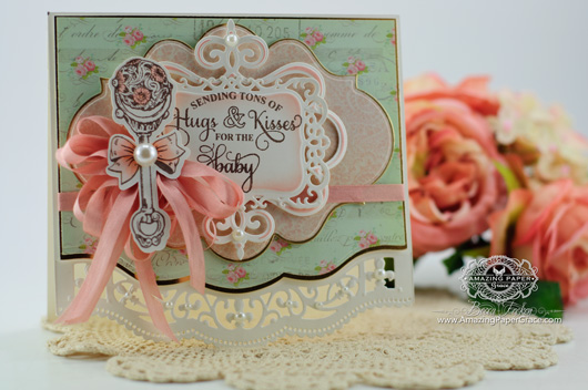 Card Making Idea by Becca Feeken using JustRite Special Delivery and Bundle of Joy Labels Five along with Spellbinders