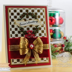 Card Making Ideas from Becca Feeken using Waltzingmouse Compliments of the Season and Spellbinders