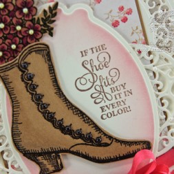 Card Making Ideas by Becca Feeken using JustRite Papercrafts Vintage Shoes Labels Six and Spellbinders