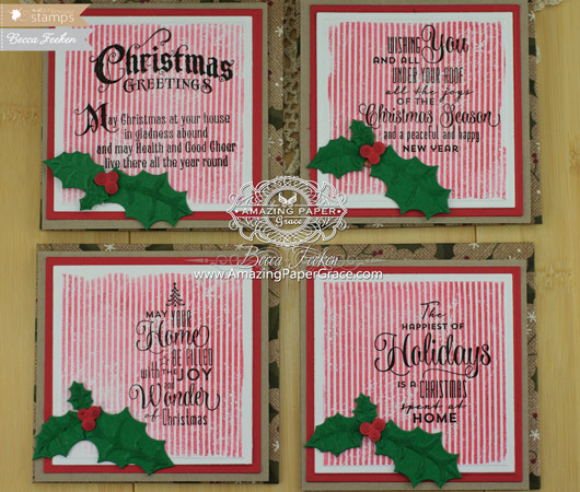 Card Making Ideas by Becca Feeken using Waltzingmouse Stamps - A Cottage Christmas - 3-1/2" square cards