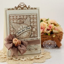 Card Making Ideas by Becca Feeken using JustRite Papercrafts Time Flies and Spellbinders
