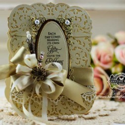 Card Making Ideas by Becca Feeken using New Spellbinders - A Gilded Life Belgian Lace