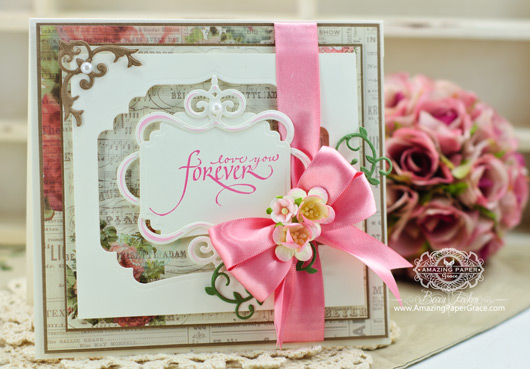 Card Making Ideas by Becca Feeken using Quietfire Calligraphic Love Bits and 2014 Spellbinders Labels Thirty Seven