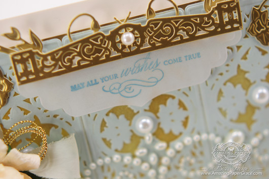 Card Making Ideas by Becca Feeken using 2014 Spellbinders Vintage Brocade (close up)