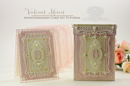 Valiant Honor Monogrammed Card Set Tutorial by Becca Feeken