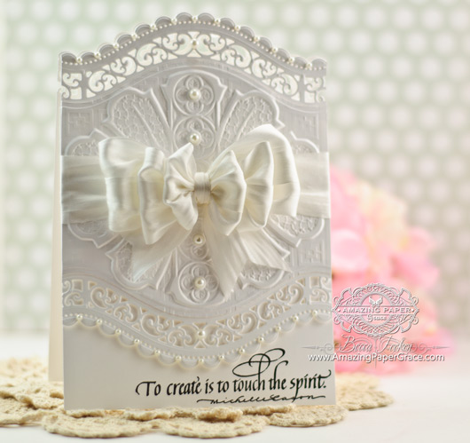 Card Making Idea by Becca Feeken using Quietfire Design and Spellbinders Roman Romance with A2 Curved Borders Two