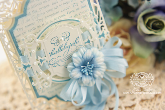 Easter Card Making Ideas by Becca Feeken using Spellbinders Divine Eloquence and Labels Twenty Eight (close up)