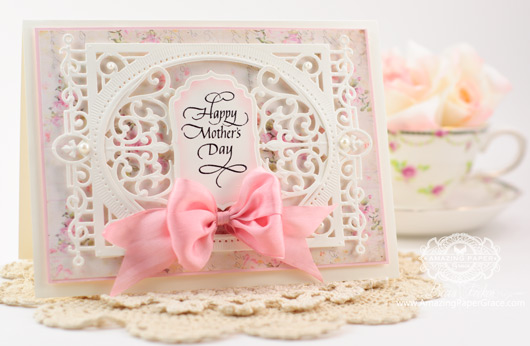 Mothers Day Card Making Ideas by Becca Feeken using Spellbinders Heirloom Legacy and Quietfire Design
