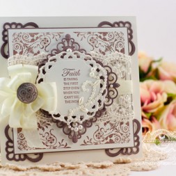 Card Making Ideas by Becca Feeken using JustRite Congrats Vintage Labels Three and Seven and Spellbinders