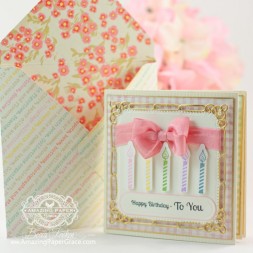 Birthday Card Making Ideas by Becca Feeken using JustRite Cupcake Wishes and Spellbinders Marvelous Squares