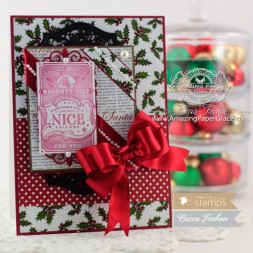 Christmas Card Making Ideas by Becca Feeken using Waltzingmouse Tag Collectoin 1 and Spellbinders Adorning Labels 25