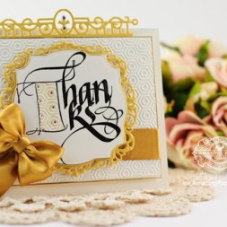 Thank You Card Making Ideas by Becca Feeken using Quietfire Fill 'Er Up T and Spellbinders Decorative Labels Thirty Four