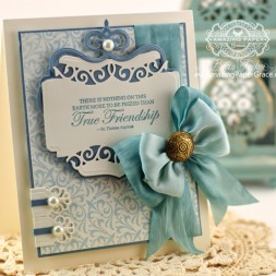 Friendship Card Making Ideas by Becca Feeken using JustRite Twisted Fleur and Spellbinders Labels Thirty Seven