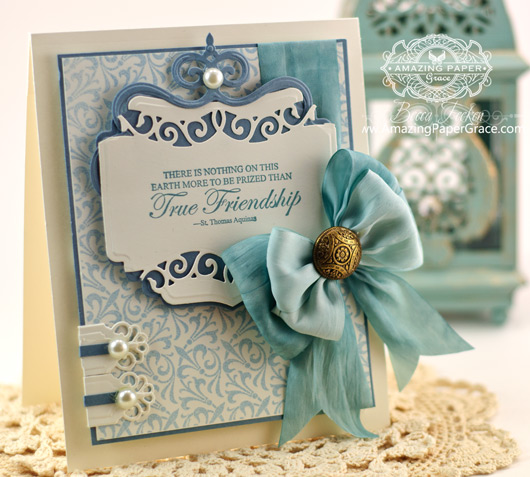 Friendship Card Making Ideas by Becca Feeken using JustRite Twisted Fleur and Spellbinders Labels Thirty Seven