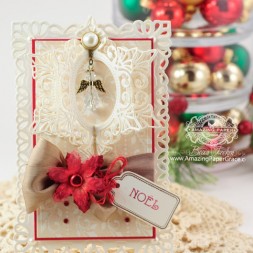 Christmas Card Making Ideas by Becca Feeken using JustRite Holly Garlands and Spellbinders Resplendent Rectangles