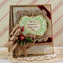 Christmas Card Making Ideas by Becca Feeken Using JustRite Christmas Vintage Labels Seven and Spellbinders