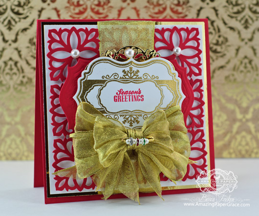 Christmas Card Making Ideas by Becca Feeken using JustRite Snowflake Vintage Labels Seven and Spellbinders