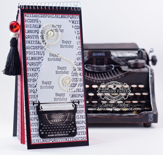 Project Making Ideas by Becca Feeken - Birthday Date Keeper - using Spellbinders Typewriter
