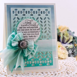 Card Making Ideas by Becca Feeken using Quietfire A Family is a Circle of Strength and Spellbinders French Harmony