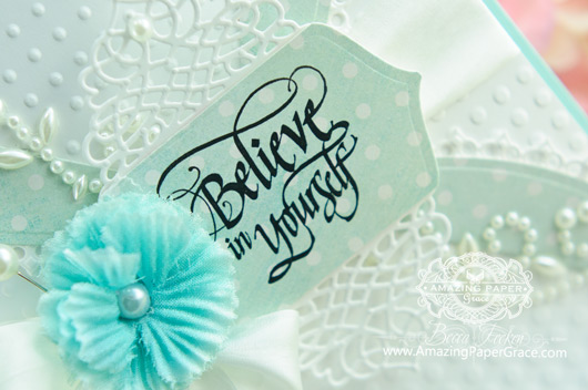 Encouragement Card Making Ideas by Becca Feeken using Quietfire Design and Spellbinders (closeup)
