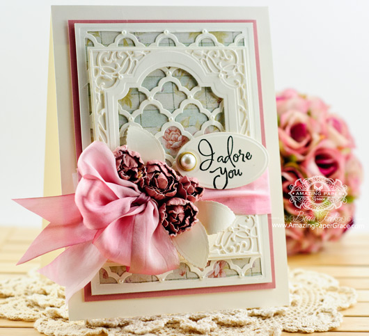 Card Making Ideas by Becca Feeken using Spellbinders Grateful Lattice