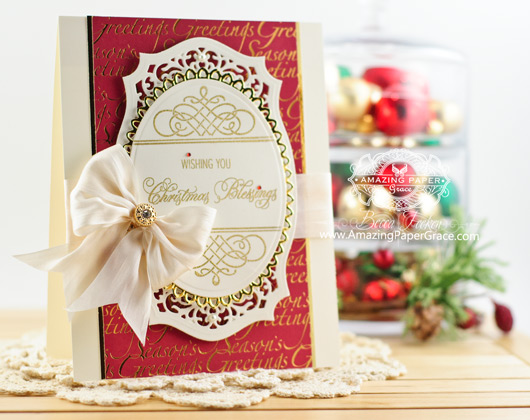 Christmas Card Making Ideas by Becca Feeken using Amazing Paper Grace Elegant Christmas Swirls